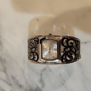 Geneva silver cuff women's watch